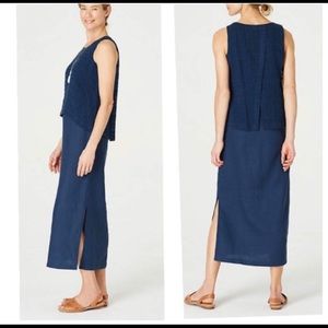 J Jill layered linen maxi dress size medium petite